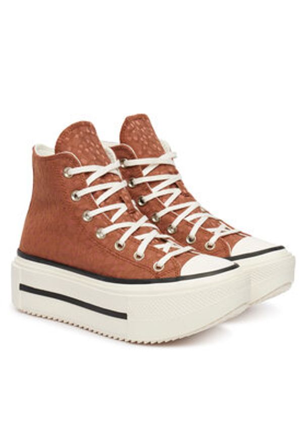 Converse Trampki Chuck Taylor All Star Lift Double Stack Platform Deer A17883C Brązowy. Kolor: brązowy. Materiał: materiał. Obcas: na platformie