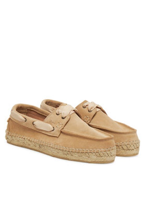 Manebi Espadryle K 1.1 KW Beżowy. Kolor: beżowy. Materiał: zamsz, skóra