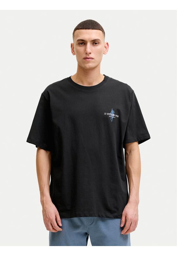 Jack & Jones T-Shirt Corals Tee 12288345 Czarny Regular Fit. Kolor: czarny. Materiał: bawełna