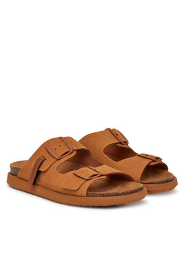 D.Franklin Klapki DFSH407001 Brązowy. Kolor: brązowy. Materiał: skóra, zamsz