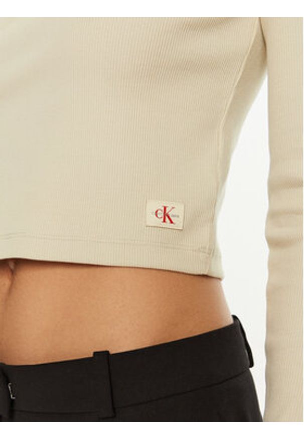 Calvin Klein Jeans Golf J20J224196 Zielony Regular Fit. Typ kołnierza: golf. Kolor: zielony. Materiał: bawełna