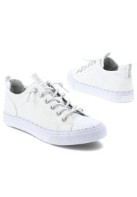 Big-Star - Trampki damskie Big Star, tekstylna cholewka sznurowany fason klasyczna biała gumowa podeszwa minimalistyczny design, białe, TT274388. Okazja: na co dzień. Zapięcie: sznurówki. Kolor: biały. Materiał: guma. Szerokość cholewki: normalna. Sezon: lato. Styl: klasyczny #7