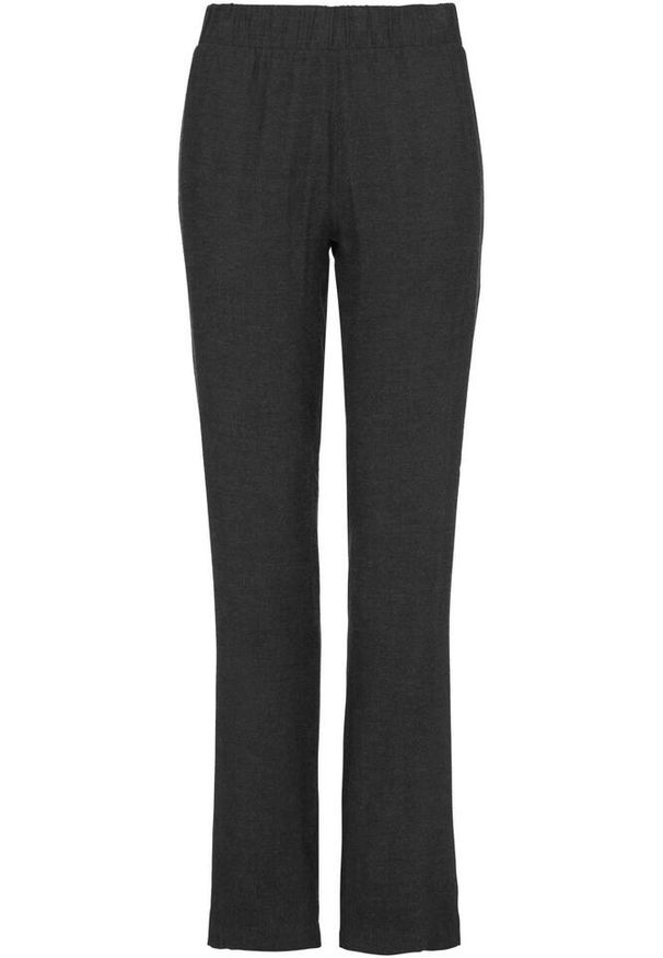 ZEAGLE - Spodnie damskie Glemo z wiskozy, długie, wysoki stan. Stan: podwyższony. Kolor: czarny. Materiał: wiskoza. Długość: długie