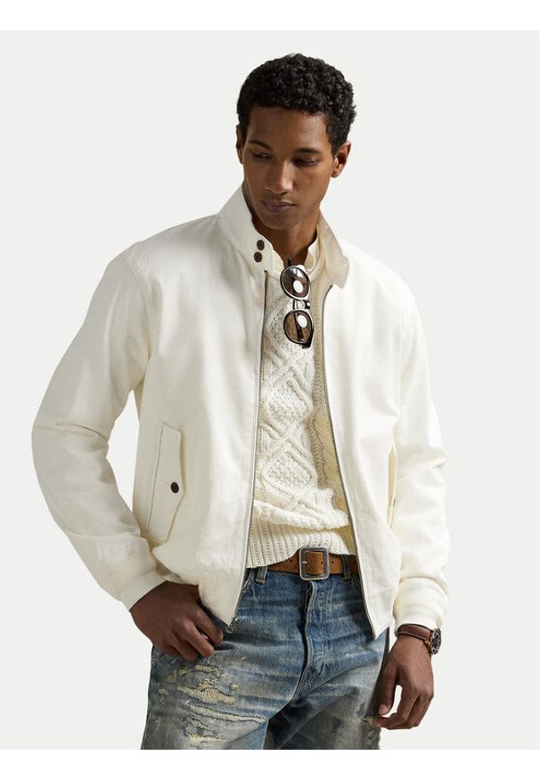 Polo Ralph Lauren Kurtka bomber 710970569002 Biały Regular Fit. Typ kołnierza: polo. Kolor: biały. Materiał: bawełna