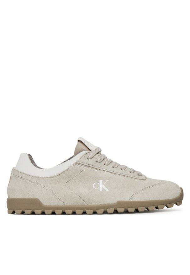 Calvin Klein Jeans Sneakersy Low Profile Runner Mg Sue YW0YW01898 Beżowy. Kolor: beżowy. Materiał: zamsz, skóra