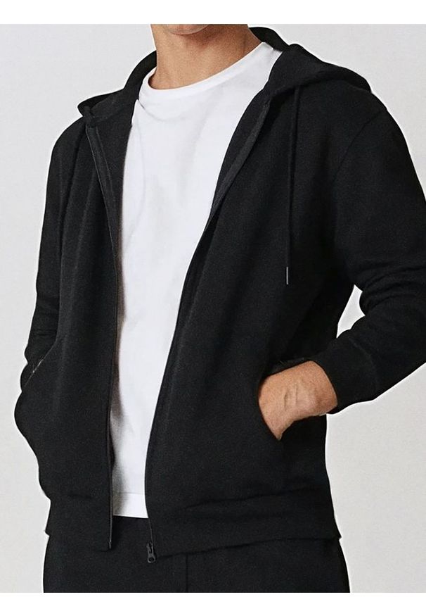 Sinsay - Bluza z kapturem - czarny. Typ kołnierza: kaptur. Kolor: czarny