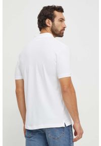 Calvin Klein Jeans polo męski kolor biały z nadrukiem. Typ kołnierza: polo. Kolor: biały. Materiał: dzianina. Długość: krótkie. Wzór: nadruk #4