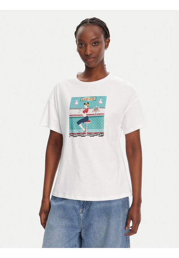 Liu Jo T-Shirt WA5342 JS923 M9505 Biały Regular Fit. Kolor: biały. Materiał: bawełna