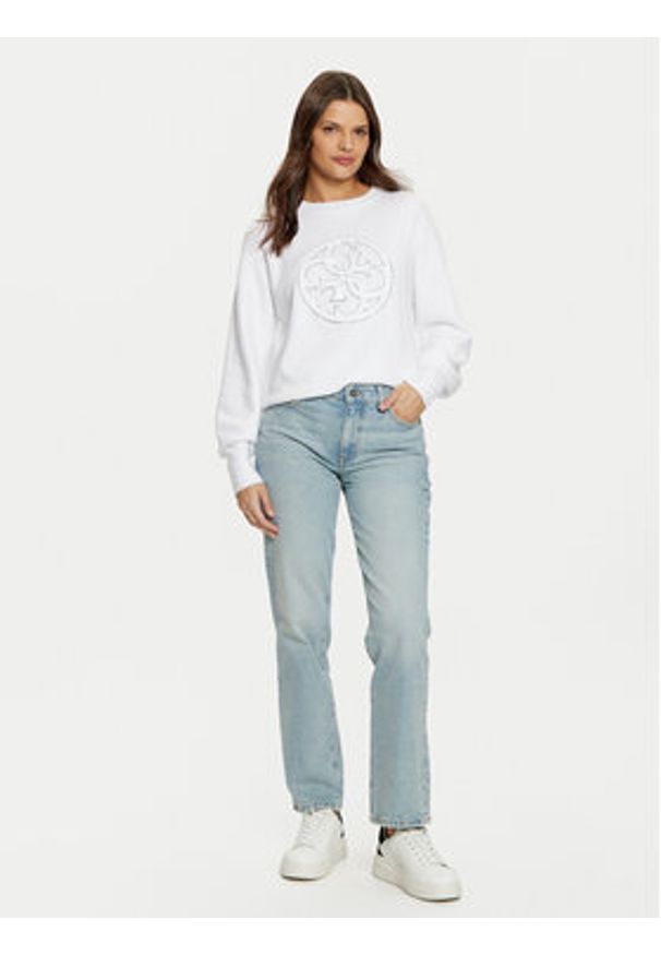 Guess Bluza W5RR40 Z26I2 Biały Regular Fit. Kolor: biały. Materiał: wiskoza