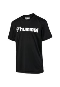Hummel Koszulka poliestrowa sportowa Poly Logo Jersey Kids. Kolor: czarny. Materiał: jersey, poliester