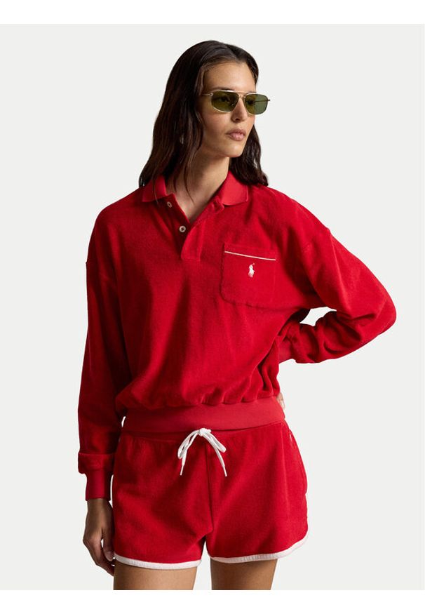 Polo Ralph Lauren Bluza 211A12737003 Czerwony Relaxed Fit. Typ kołnierza: polo. Kolor: czerwony. Materiał: bawełna