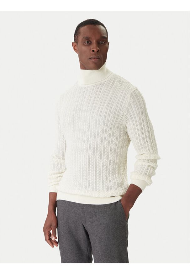 JOOP! Golf Danilor 30047372 Beżowy Modern Fit. Typ kołnierza: golf. Kolor: beżowy. Materiał: syntetyk