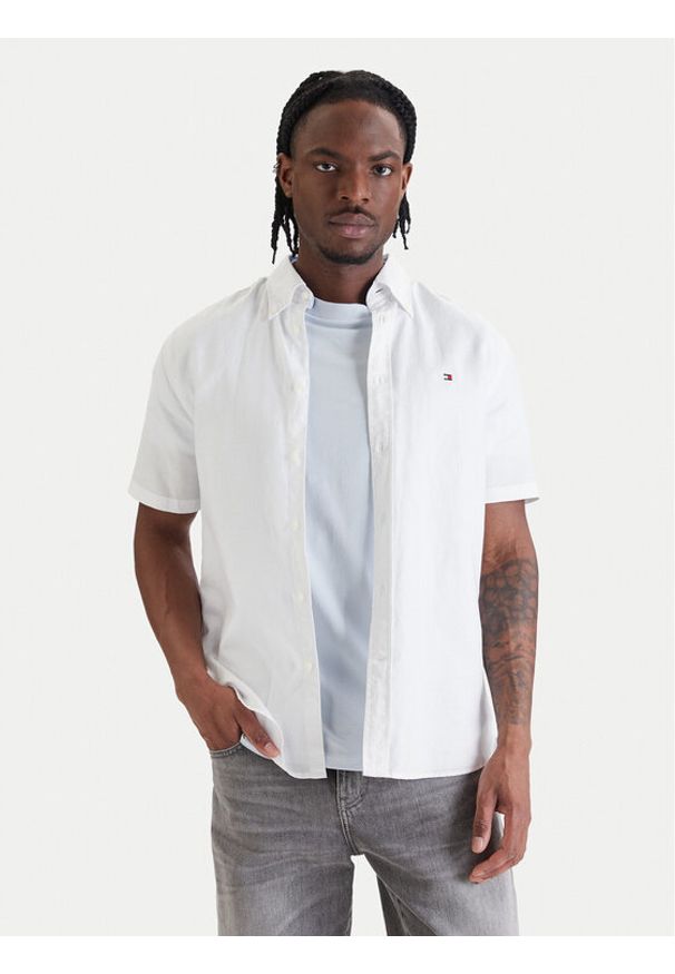 TOMMY HILFIGER - Tommy Hilfiger Koszula MW0MW42450 Biały Regular Fit. Kolor: biały. Materiał: bawełna