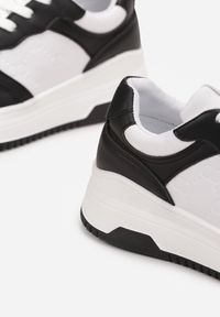 Born2be - Czarno-Białe Sneakersy na Grubej Podeszwie Lessa. Kolor: czarny #3