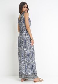 Born2be - Niebiesko-Granatowa Sukienka Maxi z Gumkami w Pasie z Wiskozy Paisley Emblyn. Kolor: niebieski. Materiał: wiskoza. Długość rękawa: bez rękawów. Wzór: paisley. Sezon: wiosna, lato. Długość: maxi #4