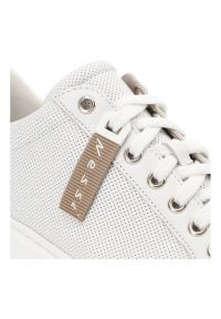 Białe Sneakersy Nessi Modne Półbuty Damskie. Kolor: biały. Materiał: materiał, skóra #7