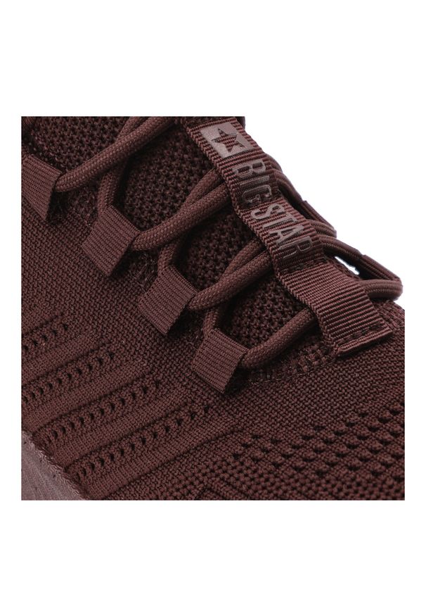 Big-Star - Sneakersy damskie Big Star, cholewka z materiału tekstylnego o oddychającej strukturze, bordowe, UU274053. Okazja: na co dzień. Zapięcie: sznurówki. Kolor: czerwony. Materiał: materiał. Szerokość cholewki: normalna