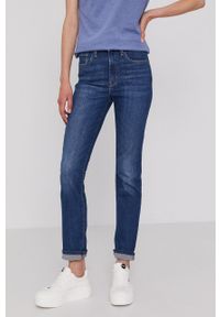 Levi's® - Levi's jeansy 724 damskie high waist. Okazja: na spotkanie biznesowe. Stan: podwyższony. Kolor: niebieski. Styl: biznesowy #1