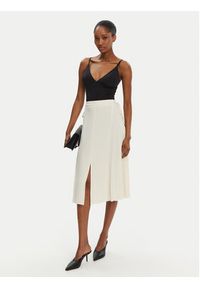 Rinascimento Spódnica midi CFC0122491003 Écru Regular Fit. Materiał: syntetyk