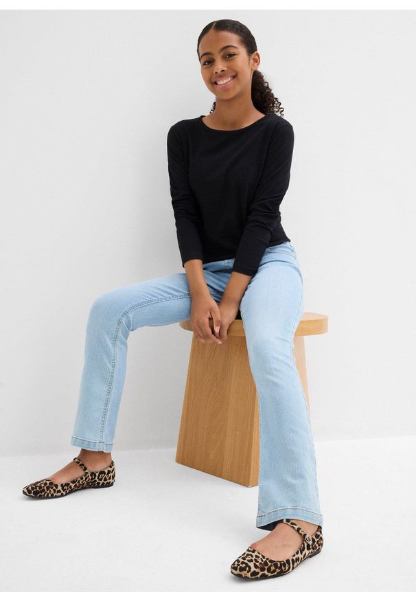 bonprix - Dżinsy z gumką w talii, mid waist (2-pak). Kolor: niebieski