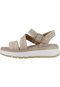 Clarks - Sandały CLARKS TUSCAN STRAP Nago. Kolor: beżowy. Materiał: tkanina, skóra. Sezon: lato