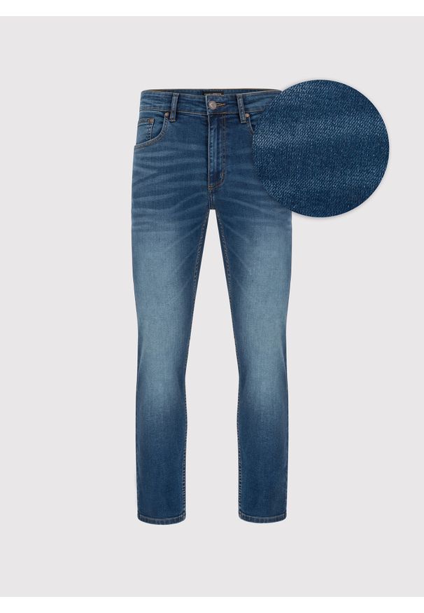 Pako Lorente - PAKO LORENTE - Granatowe spodnie męskie jeans. Okazja: na co dzień. Kolor: niebieski. Materiał: jeans. Styl: casual, klasyczny