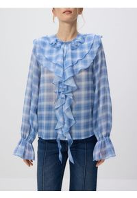 Reserved - Koszula z żabotem - wielobarwny. Typ kołnierza: z żabotem. Materiał: tkanina #1
