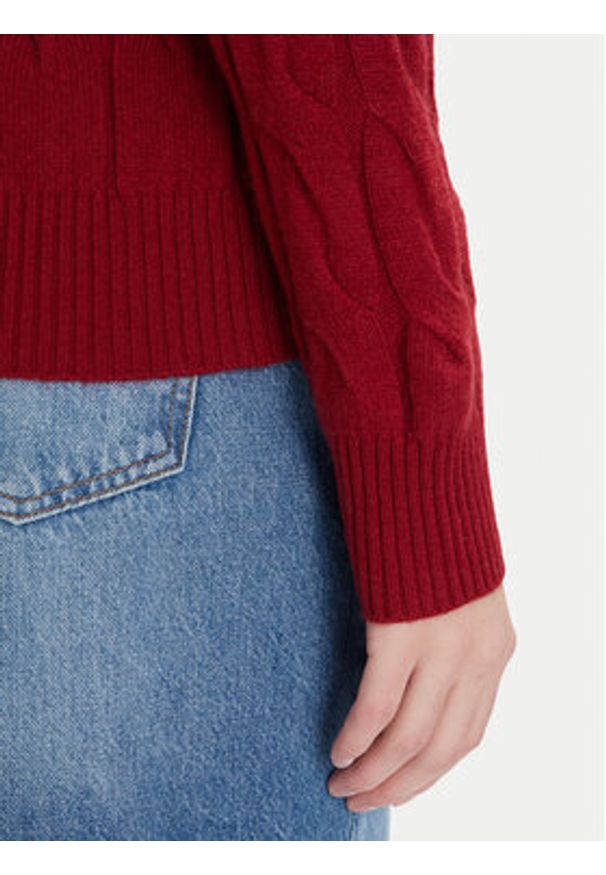 TOMMY HILFIGER - Tommy Hilfiger Sweter WW0WW43586 Czerwony Regular Fit. Kolor: czerwony. Materiał: wełna