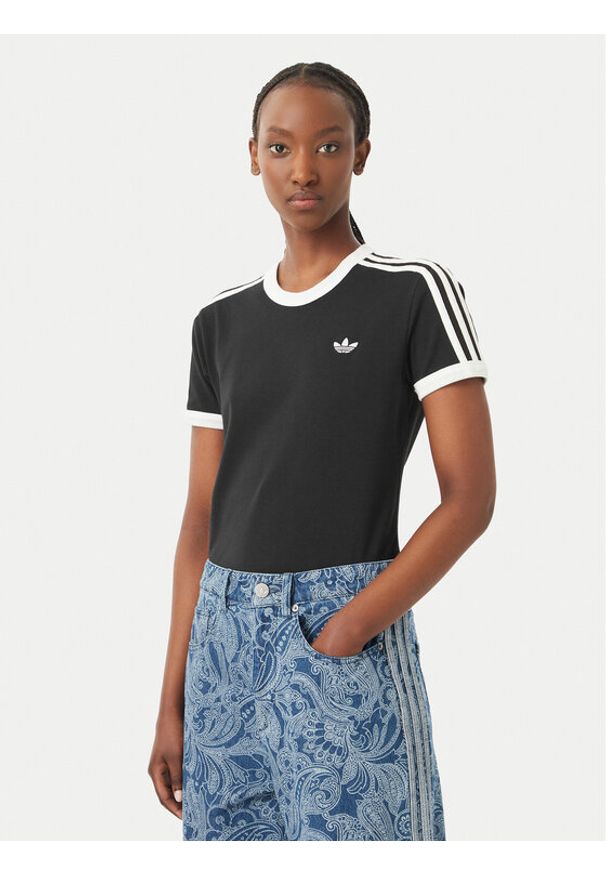 Adidas - adidas T-Shirt 3 Stripes KD7980 Czarny Regular Fit. Kolor: czarny. Materiał: bawełna