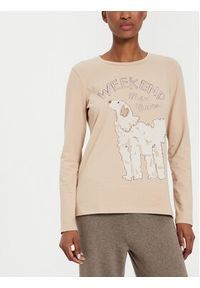 Weekend Max Mara Bluzka Quinoa 2425946022 Beżowy Regular Fit. Kolor: beżowy. Materiał: bawełna #3