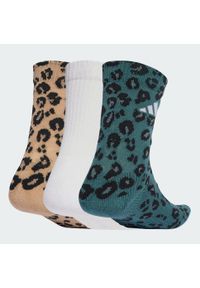 Adidas - Skarpety Leopard Print Sock 3 Pair Pack. Kolor: biały, wielokolorowy, beżowy. Wzór: nadruk