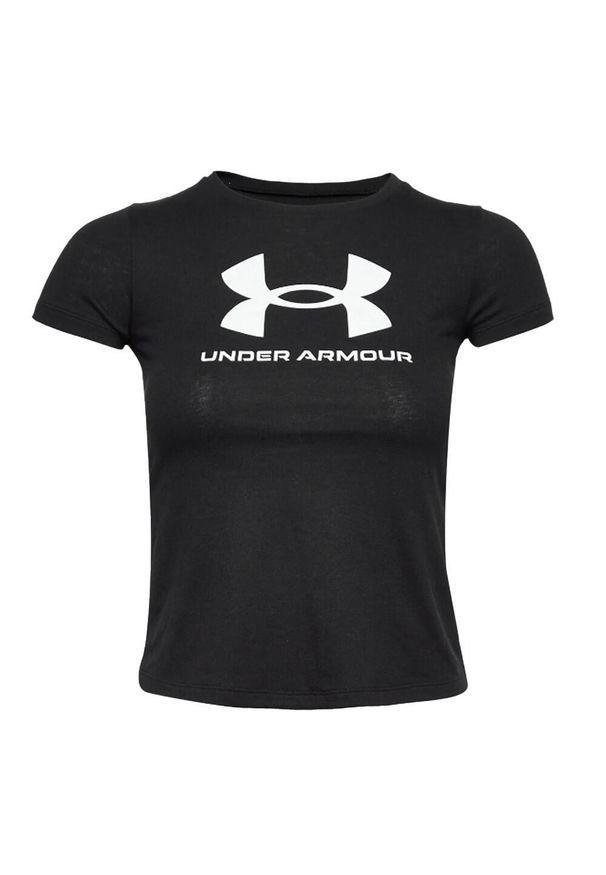 Podkoszulek Under Armour Sportstyle Logo Ss, Dzieci. Kolor: czarny, biały, wielokolorowy. Materiał: materiał, bawełna. Sport: piłka nożna