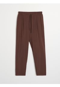 Sinsay - Wiskozowe spodnie straight leg - brązowy. Kolor: brązowy. Materiał: wiskoza