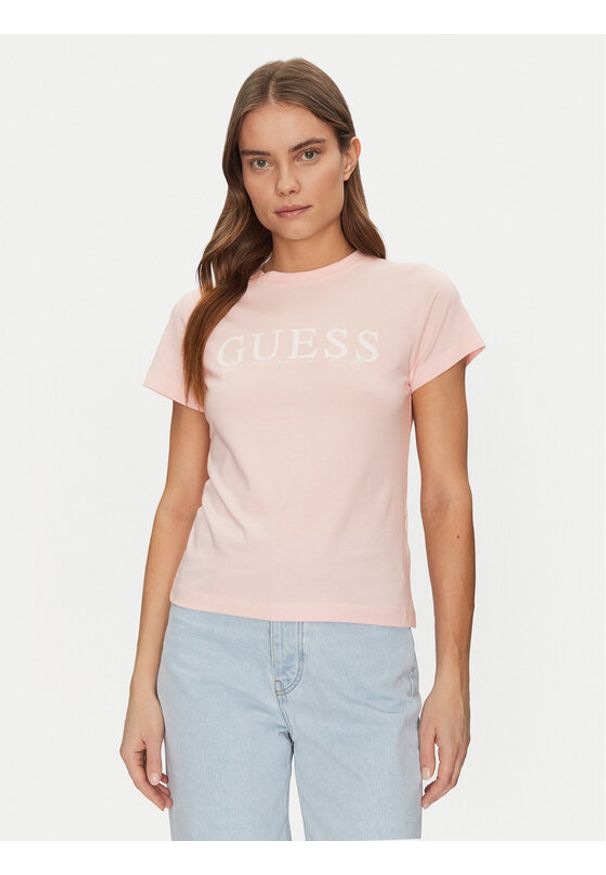 Guess T-Shirt V5GI15 J1314 Różowy Shirt Fit. Kolor: różowy. Materiał: bawełna