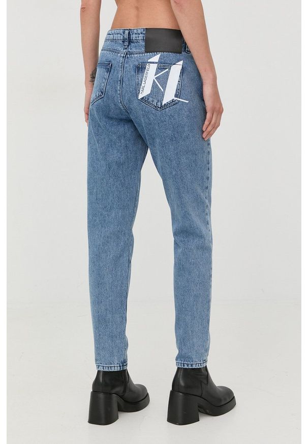 Karl Lagerfeld jeansy damskie medium waist. Kolor: niebieski