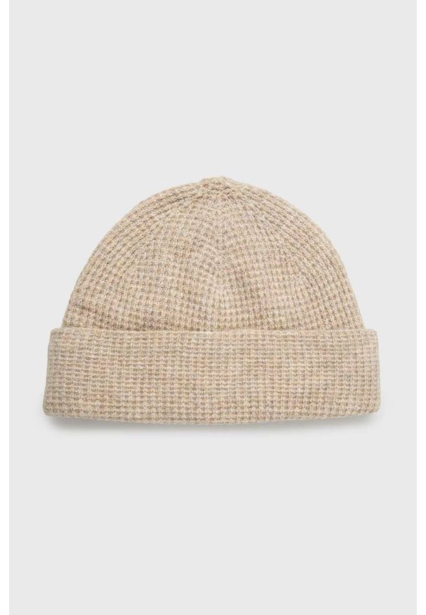 Abercrombie & Fitch czapka kolor beżowy. Kolor: beżowy. Materiał: dzianina