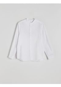 Reserved - Strukturalna koszula regular fit - biały. Kolor: biały. Materiał: bawełna