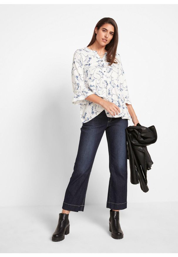 bonprix - Tunika T-shirtowa z rękawami 3/4. Kolor: biały