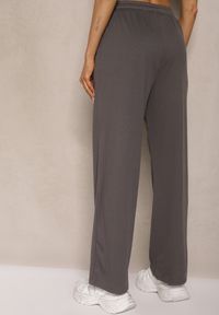 Renee - Ciemnoszare Spodnie Dresowe o Prostym Kroju z Gumką w Pasie Miritia. Okazja: na co dzień. Kolor: szary. Materiał: dresówka. Styl: casual #3