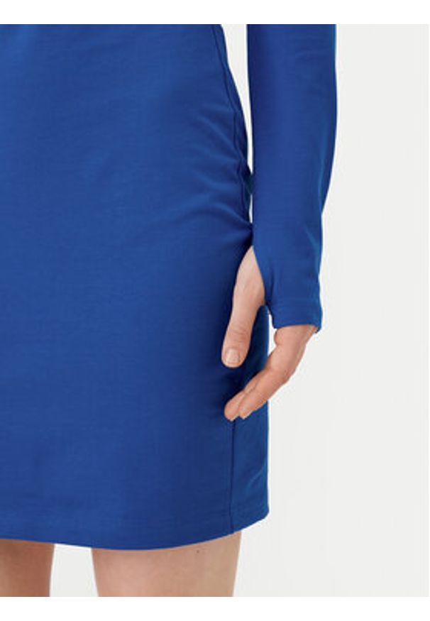 Hugo - HUGO Sukienka codzienna Nilla 50531138 Niebieski Slim Fit. Okazja: na co dzień. Kolor: niebieski. Materiał: bawełna. Typ sukienki: proste. Styl: casual