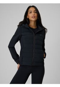 4f - 4F Kurtka z wypełnieniem syntetycznym damska - czarna XL. Okazja: na co dzień. Kolor: czarny. Materiał: syntetyk. Styl: casual #1
