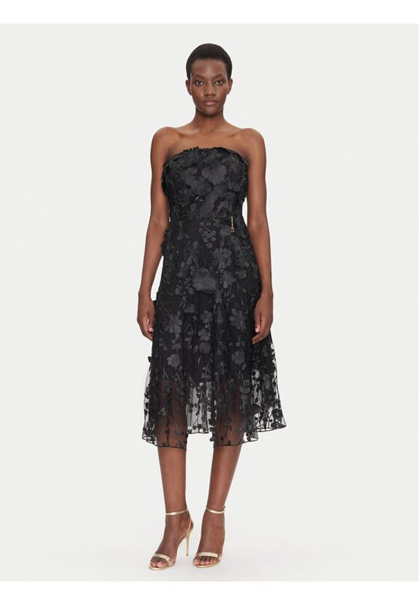 Fracomina Sukienka koktajlowa FQ25SD2002W79001 Czarny Slim Fit. Kolor: czarny. Materiał: syntetyk. Styl: wizytowy