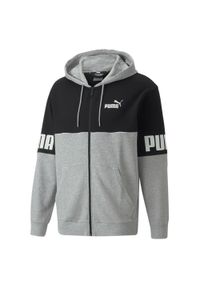 Bluza z kapturem z pełnym zamkiem błyskawicznym Puma Power Colorblock TR. Typ kołnierza: kaptur. Kolor: wielokolorowy, czarny, szary