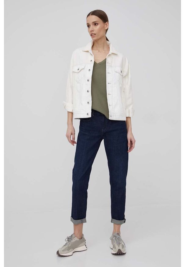 G-Star RAW - G-Star Raw jeansy damskie medium waist. Kolor: niebieski. Styl: klasyczny