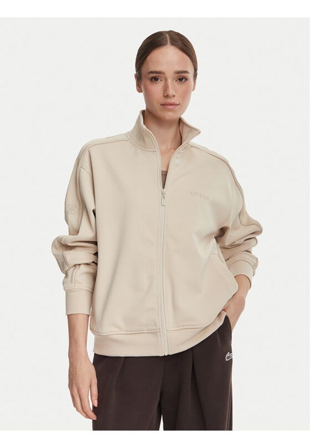 Guess Bluza V5BQ15 KCX22 Beżowy Regular Fit. Kolor: beżowy. Materiał: syntetyk