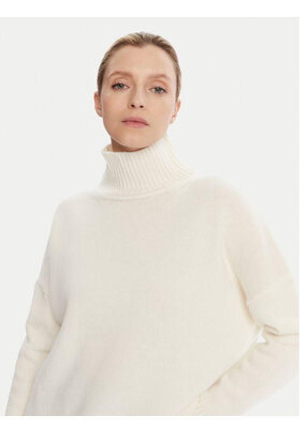 Weekend Max Mara Golf Borgia 2525366112 Écru Relaxed Fit. Typ kołnierza: golf. Materiał: wełna