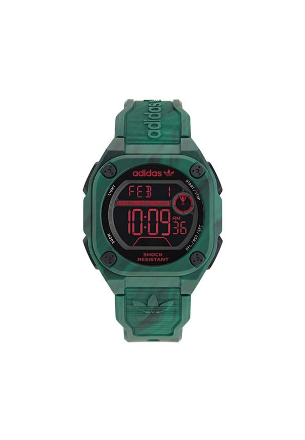 Adidas - adidas Zegarek Originals City Tech Two GRFX AOST23573 Zielony. Kolor: zielony