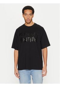 Versace Jeans Couture T-Shirt 78GAHE02 Czarny Regular Fit. Kolor: czarny. Materiał: bawełna #3