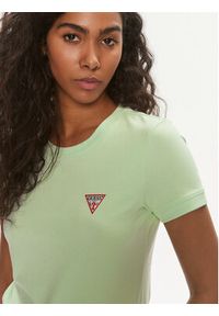 Guess T-Shirt W2YI44 J1314 Zielony Slim Fit. Kolor: zielony. Materiał: bawełna