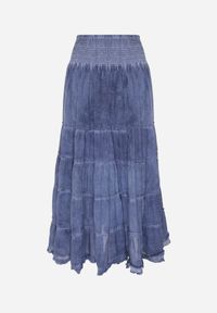 Born2be - Niebieska Spódnica z Bawełny z Wysokim Stanem Stylizowana na Jeansową Ealread. Okazja: do pracy, na co dzień, na spacer. Stan: podwyższony. Kolor: niebieski. Materiał: bawełna, jeans. Wzór: gładki. Styl: elegancki, casual #3